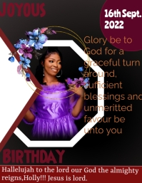 สีดำ Birthday Flyer Template