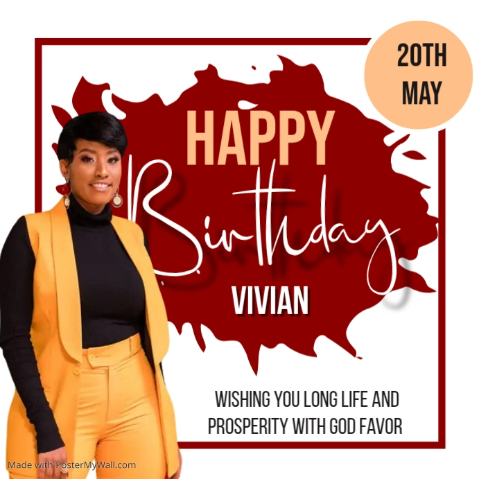 White Birthday Greeting Square Template | PosterMyWall