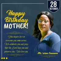 Blue Birthday Celebration Сообщение Instagram Template
