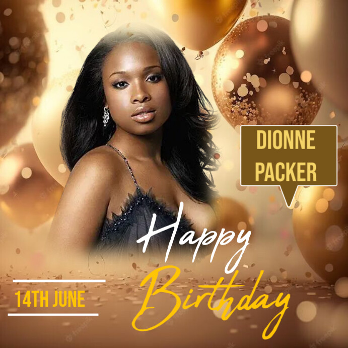 Birthday Квадрат (1 : 1) template