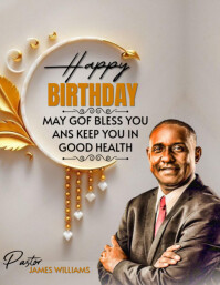 สีเทา Birthday Greeting Løbeseddel Template