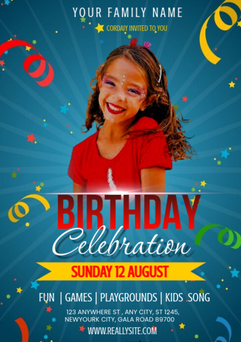 birthday A4 template