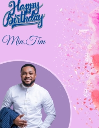 สีม่วง Birthday Celebration Flyer Template