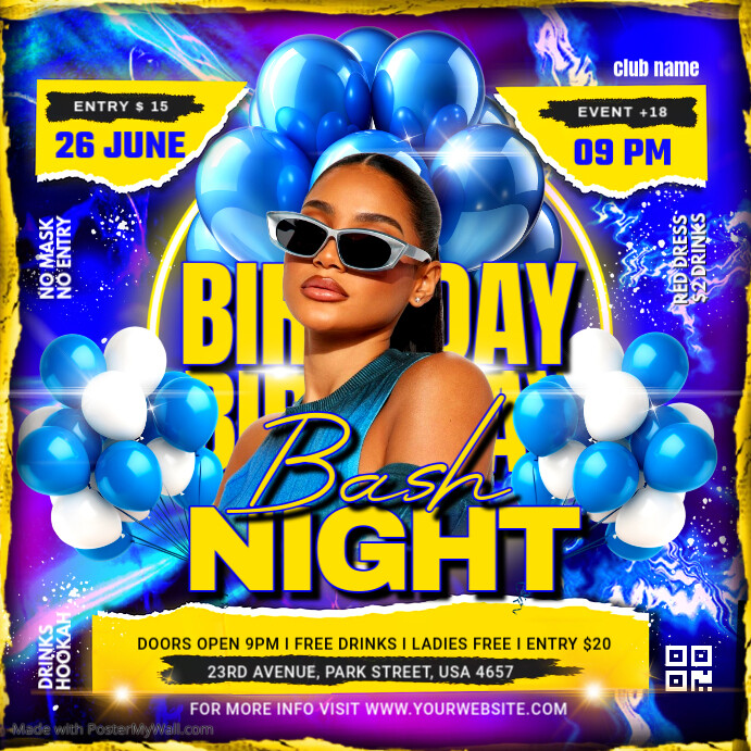 BIRTHDAY Template PosterMyWall