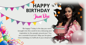 birthday ภาพที่แชร์บน Facebook template