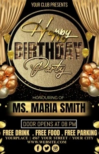 birthday ความกว้างแบบครึ่งหน้า template