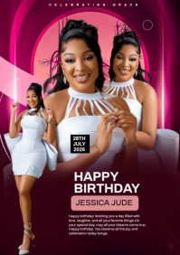 Birthday design template A3