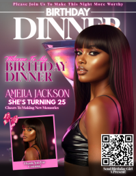 Birthday Dinner Celebration Flyer (US Letter) template