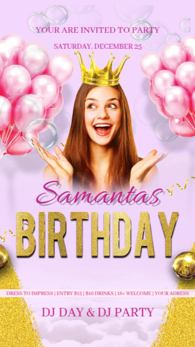 Birthday Display 数字显示屏 (9:16) template