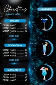 Birthday drinks menu 海报 template