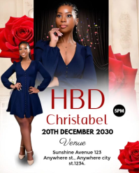 Birthday editable template for women Instagram Portrait