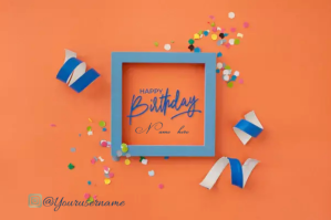 Orange Birthday Greeting Label Template