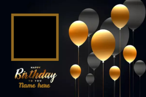 Black Birthday Celebration Label Template