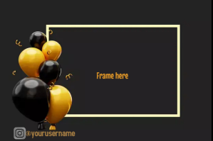 สีดำ Birthday Frame Label Template