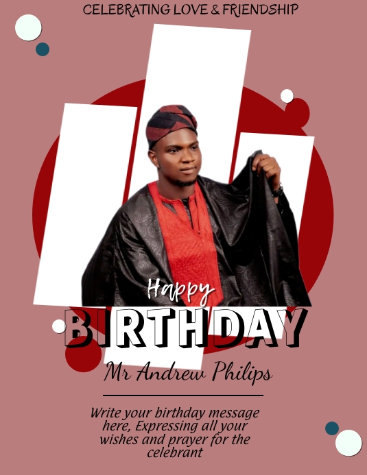 Birthday flyer (1) Ulotka (US Letter) template