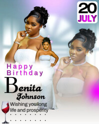 birthday flyer Instagram Portrait template