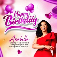 birthday flyer โพสต์บน Instagram template
