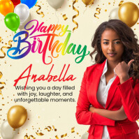birthday flyer Квадрат (1 : 1) template