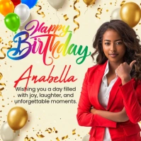 birthday flyer Kvadrat (1:1) template