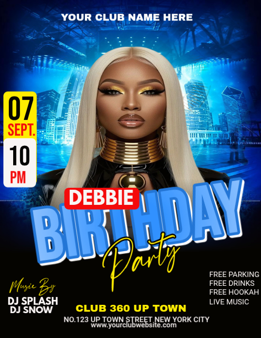 Club Birthday Party Flyers Template | PosterMyWall