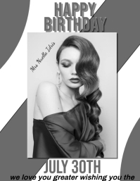 White birthday flyer Flyer Template