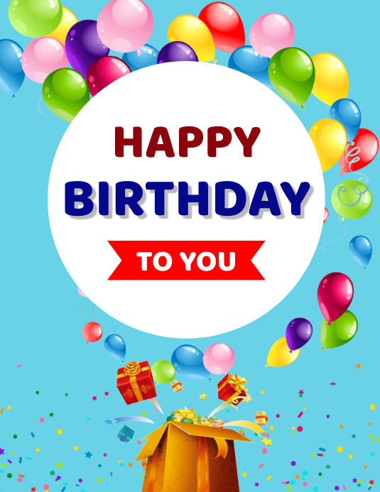 birthday flyer Folder (US Letter) template