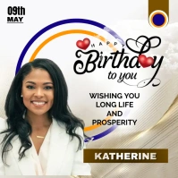 Birthday flyer Quadrat (1:1) template