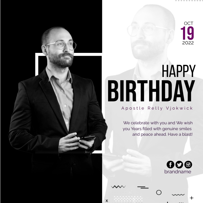 BIRTHDAY FLYER Publicação no Instagram template