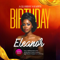 birthday flyer Post Instagram template