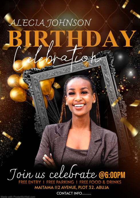 Birthday flyer design template PosterMyWall Birthday flyer design template PosterMyWall