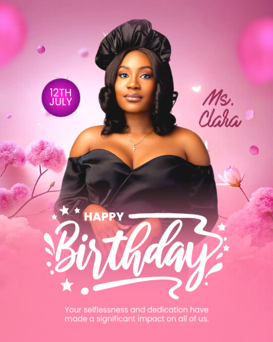 birthday flyer Instagram Portrait template