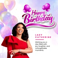 birthday flyer Publicación de Instagram template