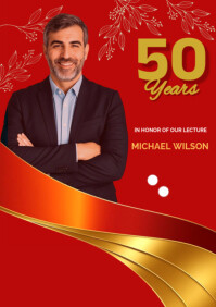 Red Anniversary Celebration A4 Template