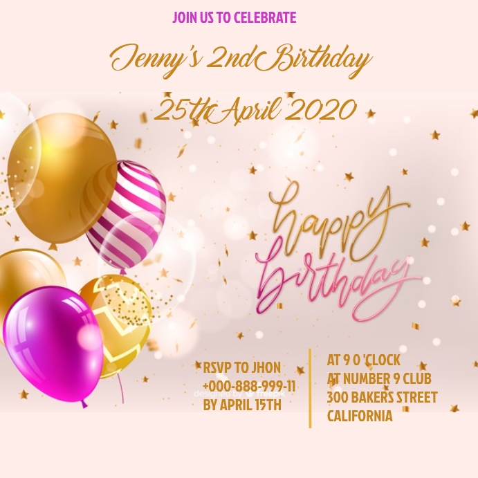 BIRTHDAY FLYER โพสต์บน Instagram template