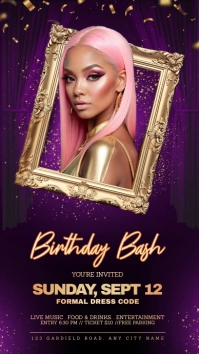 birthday flyer Instagram Story template