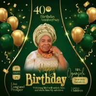 birthday flyer Publicación de Instagram template