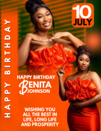 Rød Birthday Celebration Ulotka Template