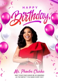 birthday flyer A4 template