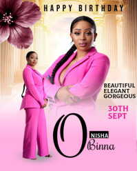 Birthday flyer for her Instagram Portrait template