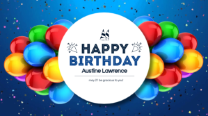 Niebieski Birthday Celebration Digitalt display Template