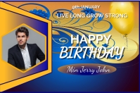 橙色 Birthday Celebration Poster Template