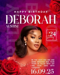 birthday flyer template Instagram Portrait