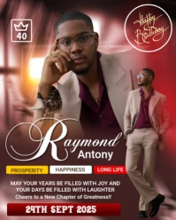 birthday flyer template Instagram Portrait