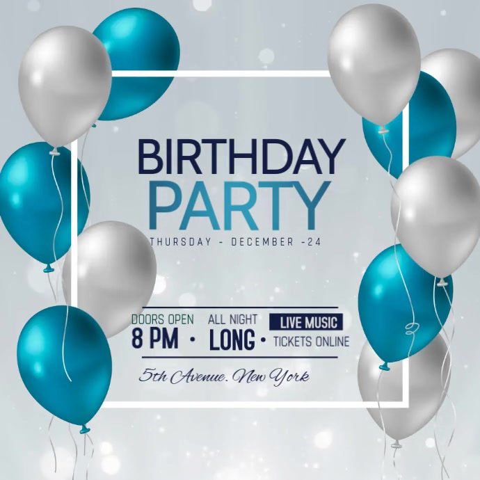 Birthday flyers,party,Fathers day Kwadrat (1:1) template