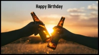 Birthday Friendship cheers beer Presentación (16:9) template