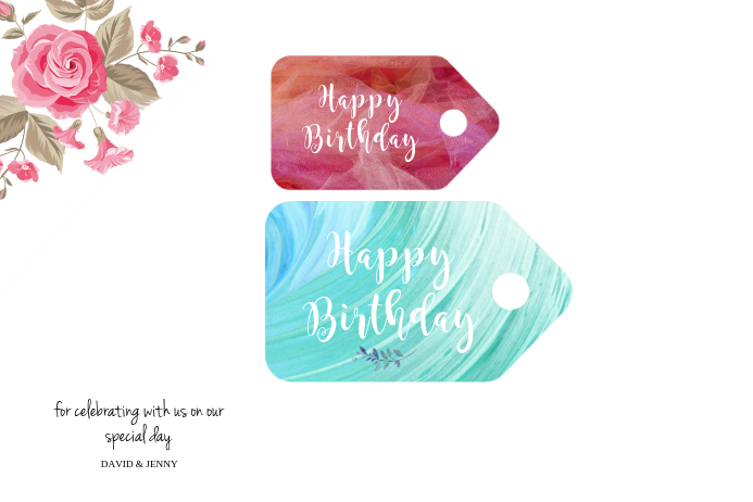 birthday gift wish tag ป้าย template