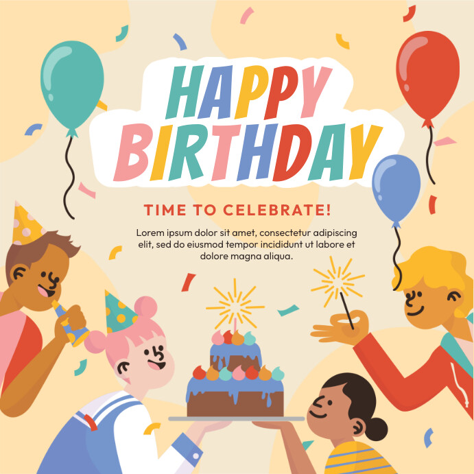 Birthday Greeting Card Post Instagram template