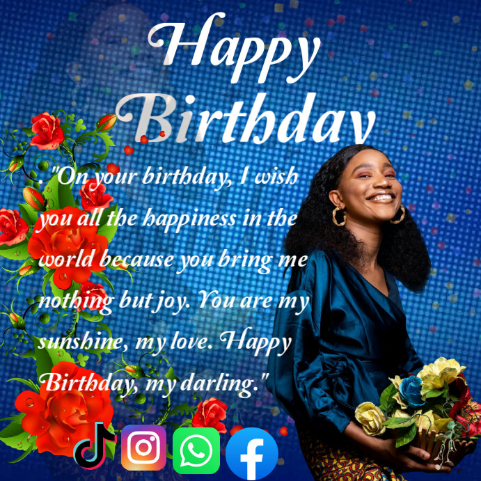 Birthday greetings for a special lady Instagram Post template