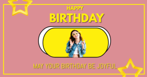 红色 Birthday Celebration Facebook Ad Template