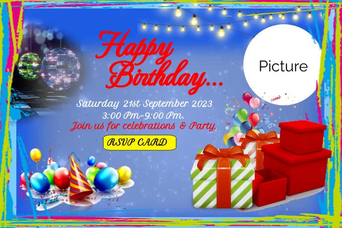 Birthday Invitation ,Poster,RSVP Card Template | PosterMyWall
